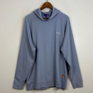 New Stitch Golf Scout Hoodie Mens XXL Blue White Micro Stripe Oslo Long Sleeve